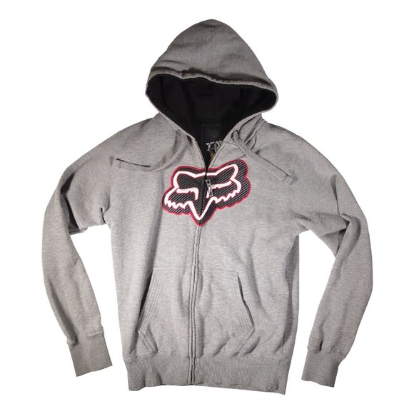 Fox Brand Gray Men's Hoodie Size Medium, Embroidered Fox Logo, Heavy Weight - Picture 1 of 5